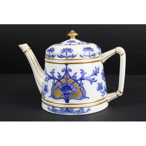 85 - Early 20th century James MacIntyre Aurelian Teapot, probably designed by William Moorcroft, decorate... 