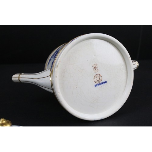 85 - Early 20th century James MacIntyre Aurelian Teapot, probably designed by William Moorcroft, decorate... 