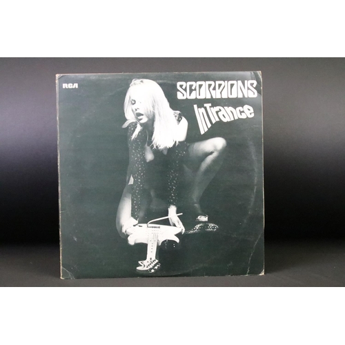 257 - Vinyl - 4 Scorpions albums to include: Lonesome Crow (Canadian red vinyl), Fly To The Rainbow (Germa... 