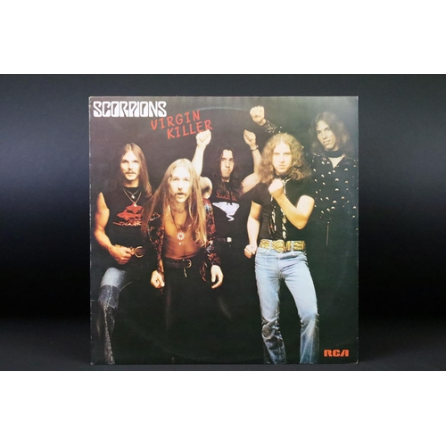 257 - Vinyl - 4 Scorpions albums to include: Lonesome Crow (Canadian red vinyl), Fly To The Rainbow (Germa... 