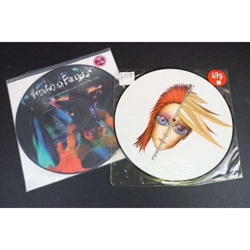 296 - Vinyl / Autograph - 13 David Bowie picture discs, shaped discs and coloured vinyl, to include: Lovin... 