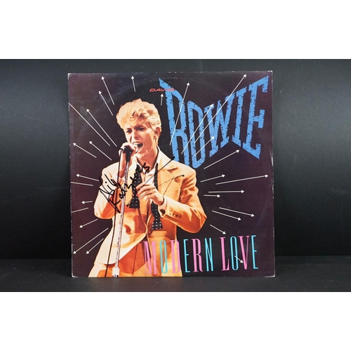 297 - Vinyl / Autographs - 7 signed David Bowie 12” singles including demo promos, to include: Let’s Dance... 