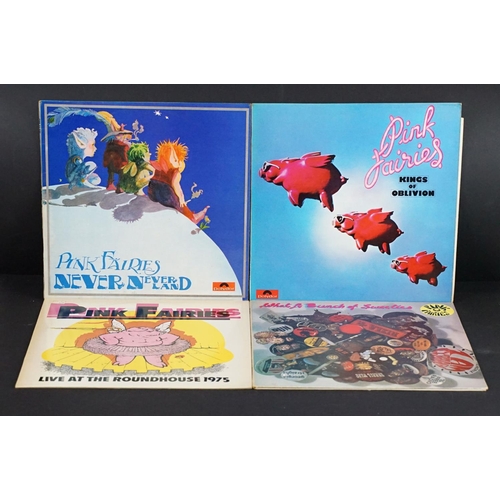 298 - Vinyl - 4 Pink Fairies original UK pressing albums to include: Kings Of Oblivion (original UK with r... 