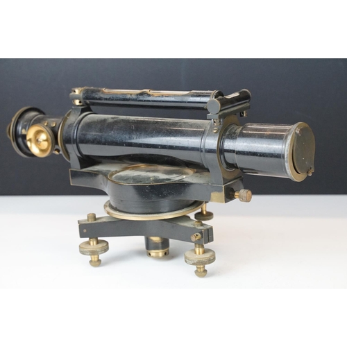 124 - Early 20th C Cookes Patent No. 12175 Reversible Level theodolite, approx 42cm long