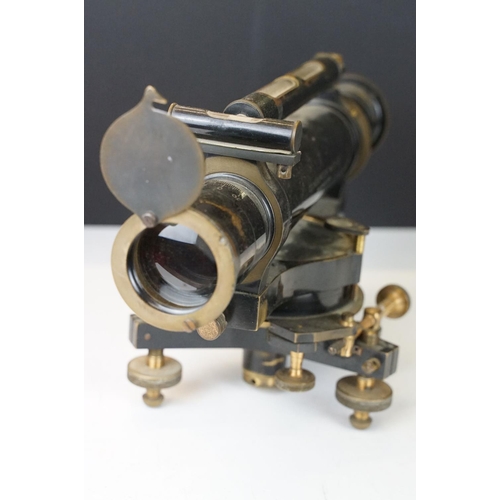 124 - Early 20th C Cookes Patent No. 12175 Reversible Level theodolite, approx 42cm long