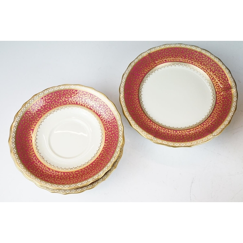 17 - Copeland Spode / Spode ' Arundel ' pattern tea set for six, with pink & gilt decoration, pattern no.... 