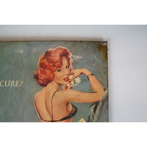 176 - Pair of vintage Schweppes advertising table top signs. Both featuring pin up girls with the tag line... 