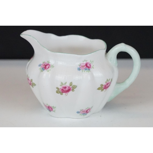 18 - Shelley Dainty Rosebud coffee set for 6, shape no. 13426, to include coffee pot, 6 cups & saucers, 6... 