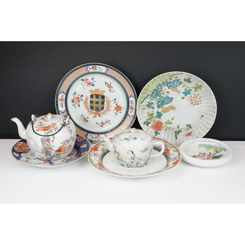 21 - Collection of 18th & 19th Century Chinese ceramics, 7 pieces, to include two Famille Rose teapots, f... 