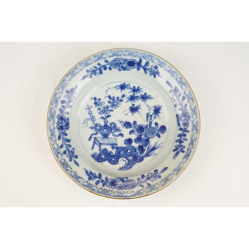 24 - Group of antique Chinese blue & white porcelain, four pieces, to include an octagonal dish with flor... 