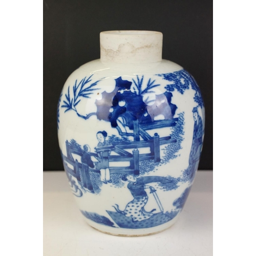 24 - Group of antique Chinese blue & white porcelain, four pieces, to include an octagonal dish with flor... 