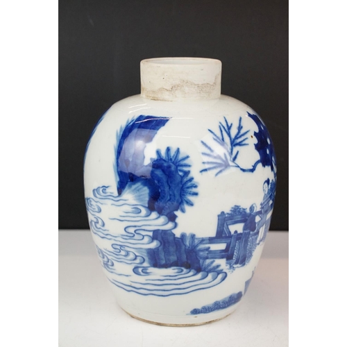 24 - Group of antique Chinese blue & white porcelain, four pieces, to include an octagonal dish with flor... 