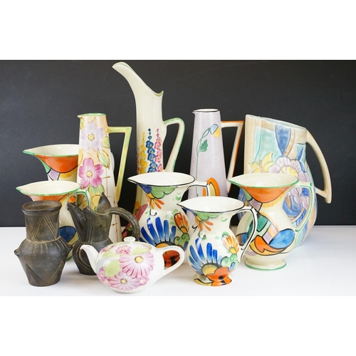 26 - Collection of nine Art Deco / Art Deco style jugs to include 5 x Beswick Handcraft, a Beswick Ware f... 