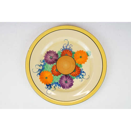 3 - Clarice Cliff for Wilkinson Pottery Bizarre ' Gayday ' pattern plate, approx 25cm diameter; plus a C... 