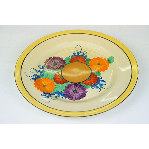 3 - Clarice Cliff for Wilkinson Pottery Bizarre ' Gayday ' pattern plate, approx 25cm diameter; plus a C... 