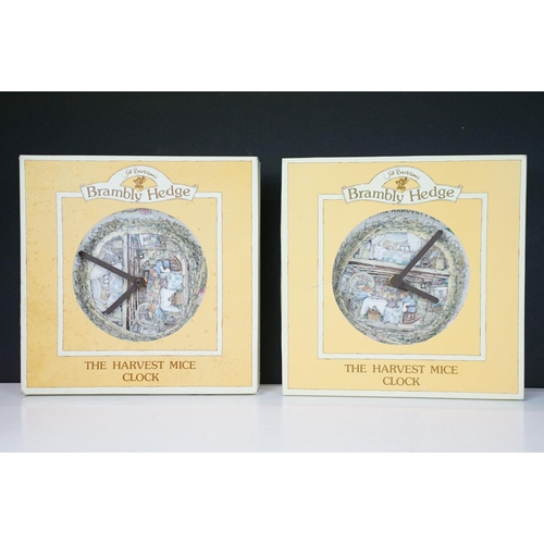 62 - Two Boxed Royal Doulton Brambly Hedge ‘ Harvest Mice ‘ Clocks