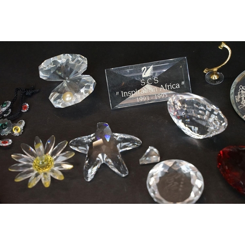 63 - Collection of Swarovski crystal ornaments, to include SCS examples, featuring Marguerite Daisy renew... 