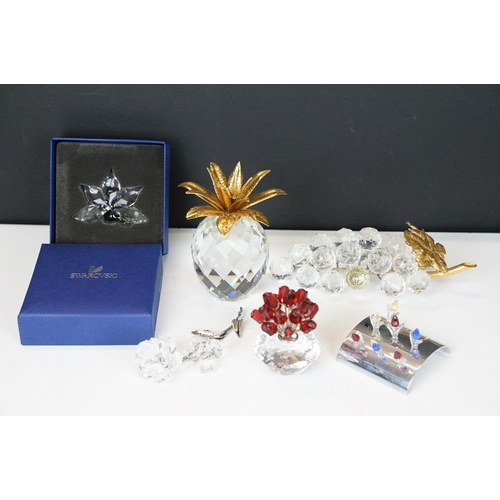 65 - Group of Swarovski Crystal ornaments to include SCS examples, featuring Pineapple (approx 10.5cm hig... 