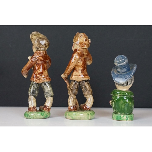 69 - Collection of 11 Widdecombe Fair pottery figures to include Fisherman at the Wheel (signed Alan Youn... 