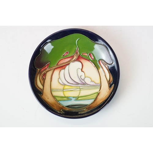 72 - Group of five Moorcroft pottery pin dishes with tubelined decoration, to include 1897-1997 Centenary... 