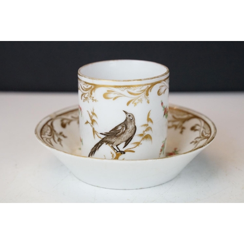 74 - 18th Century Continental porcelain cabinet cup and saucer with hand painted floral & gilt decoration... 