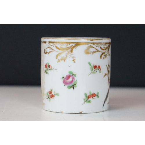 74 - 18th Century Continental porcelain cabinet cup and saucer with hand painted floral & gilt decoration... 