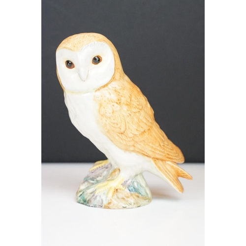 76 - A collection of four ceramic owls to include a Royal Doulton Snowy Owl and Tawny Owl decanter, a Bes... 