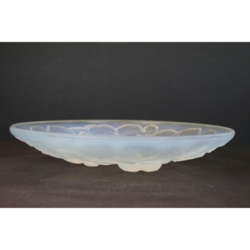 80 - Arrers of France opalescent glass circular dish, in the manner of Lalique, releif moulded with sweet... 