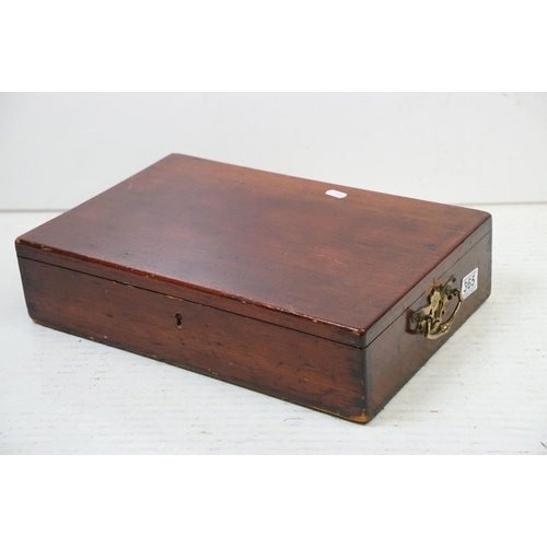 365 - Group of four antique boxes to include a Victorian coromandel 'Brooches' jewellery box (14cm wide), ... 