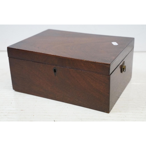 365 - Group of four antique boxes to include a Victorian coromandel 'Brooches' jewellery box (14cm wide), ... 