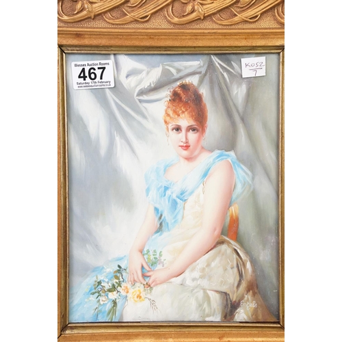 467 - Engels after Vittorio Matteo Corcos, A Spring Beauty, oil on board, signed by Engels lower right, 25... 