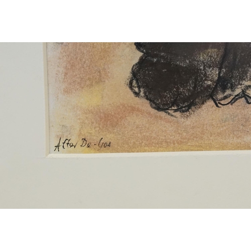 501 - D. Lloyd Smith, after Edgar Degas, ironing woman, pastel, signed lower right and dated 86, lower lef... 