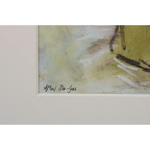 501 - D. Lloyd Smith, after Edgar Degas, ironing woman, pastel, signed lower right and dated 86, lower lef... 