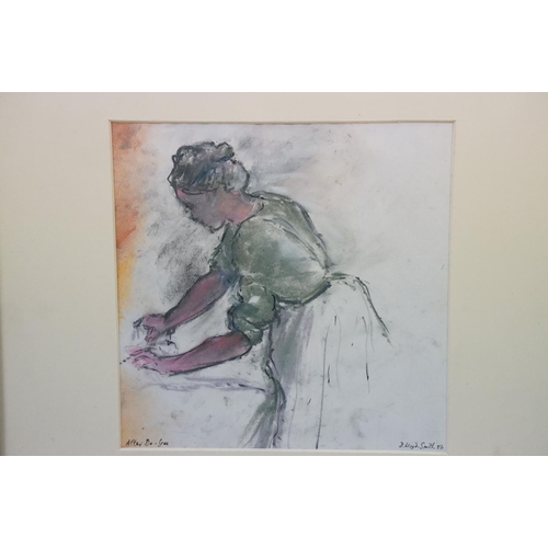 501 - D. Lloyd Smith, after Edgar Degas, ironing woman, pastel, signed lower right and dated 86, lower lef... 