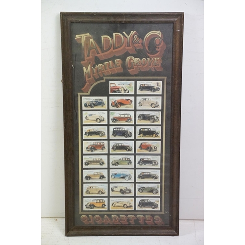 504 - Taddy & Co Myrtle Grove, a series of 25 Railway Locomotives cigarette cards, framed and glazed in a ... 