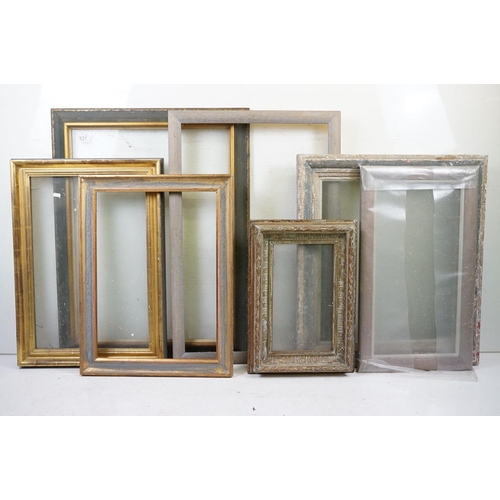 521 - Collection of ten various frames, including a gilt frame, label verso for The Rowley Gallery Ltd, Ke... 