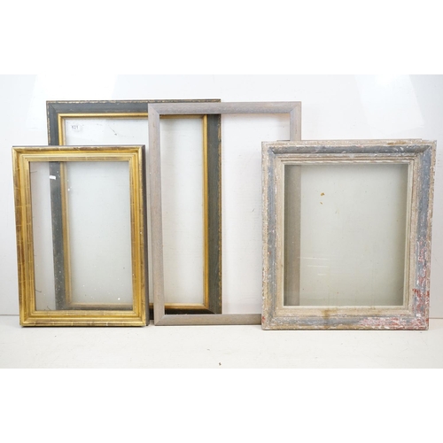 521 - Collection of ten various frames, including a gilt frame, label verso for The Rowley Gallery Ltd, Ke... 