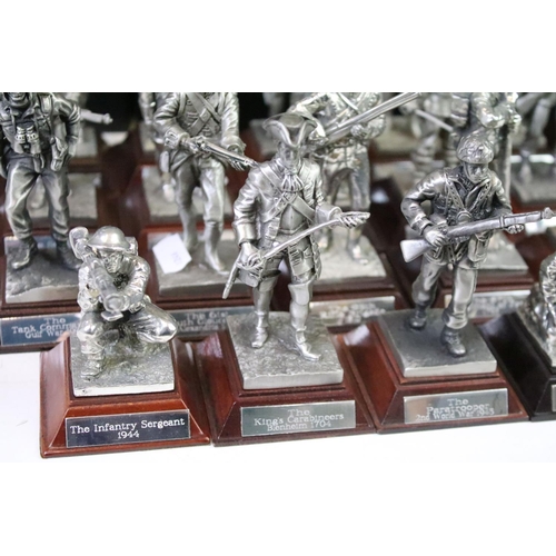 303 - A large collection of Royal Hampshire English Miniature fine art pewter sculptures to include many m... 