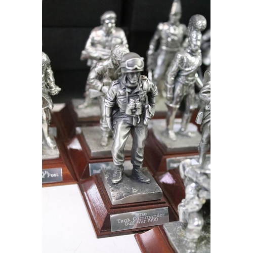 303 - A large collection of Royal Hampshire English Miniature fine art pewter sculptures to include many m... 