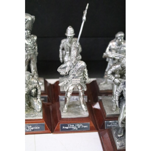 303 - A large collection of Royal Hampshire English Miniature fine art pewter sculptures to include many m... 