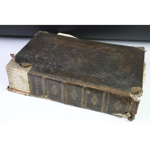 397 - 19th Century family Bible with Copious Notes Selected from the Commentary of the Rev. John Henry y R... 