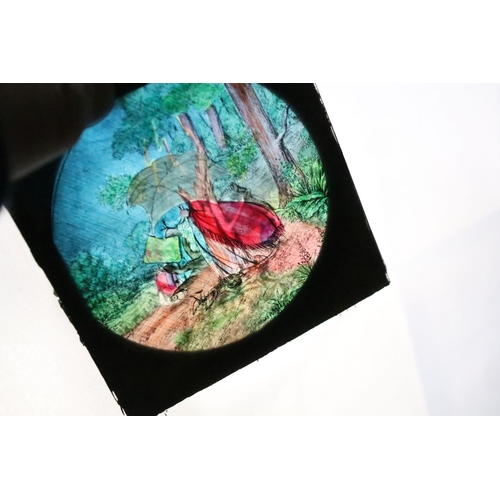 403 - Large collection of Victorian assorted magic lantern slides, mostly of illustrated narrative subject... 