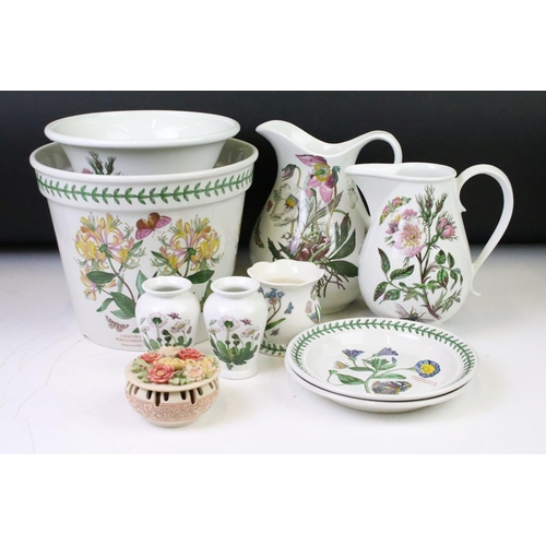 107 - Collection of Portmeirion Botanic Garden pattern ceramics to include clock, large bowl, baluster vas... 