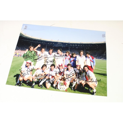 216 - Football Autographs - West Ham United - Five FA Cup winning photos to include 1964 signed by Brown, ... 