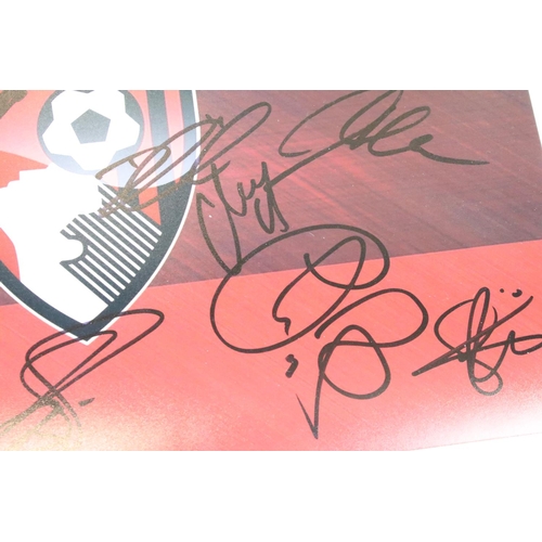 221 - Football Autographs - 2017/18 Bournemouth Football Club crest on photo paper signed by approx 15 pla... 