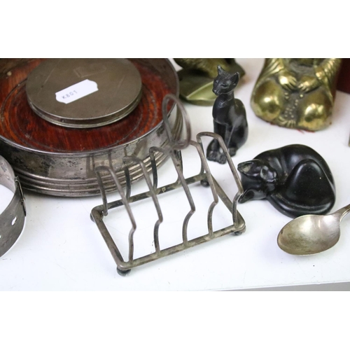 296 - A group of mixed collectables to include a sterling silver powder compact, silver bottle coaster, si... 