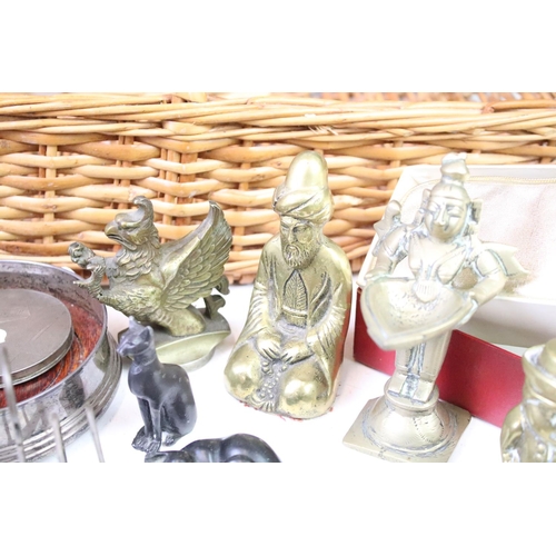 296 - A group of mixed collectables to include a sterling silver powder compact, silver bottle coaster, si... 