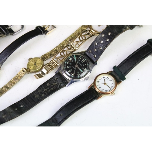 298 - A small collection of wristwatches to include Timex, Sekonda and Rotary examples contained within a ... 