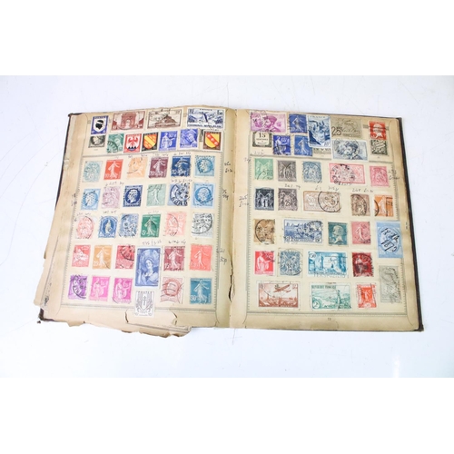 392 - Collection of assorted ephemera to include two partially filled world stamp albums, selection of tra... 