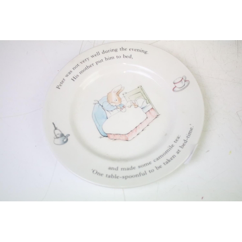 102 - Four Wedgwood Peter Rabbit mug and bowl boxed sets together with two boxed Peter Rabbit plates and o... 